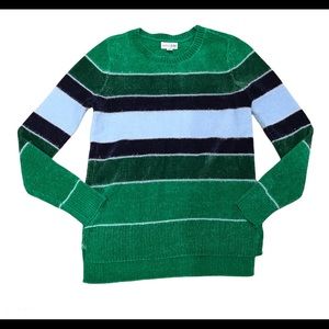 Women's Striped Metallic Chenille Sweater 💚